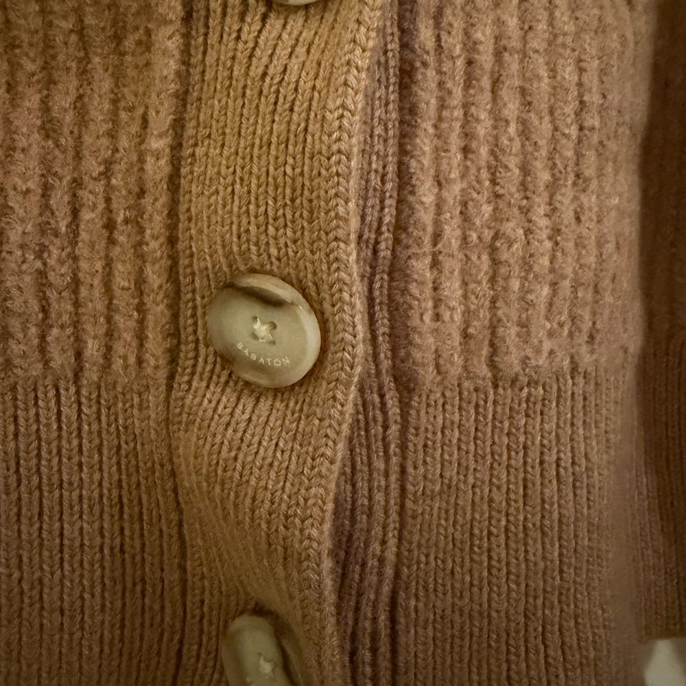 Babaton Ribbed Tan Cardigan Cropped - Picture 3 of 5